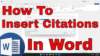 How to Insert Citations in Microsoft Word Tutorial [upl. by Nebur686]