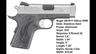 New Ruger SR1911 Lightweight Officers 9mm [upl. by Edivad776]