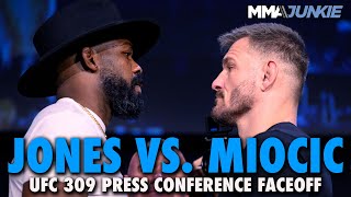 Jon Jones SNUBS Stipe Miocic at FirstEVER Faceoff for UFC 309  PreFight Press Conference [upl. by Siro116]