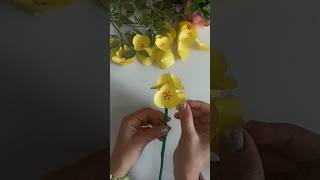 Paper flower stick  easy paper flowers making  shorts voice paperflower craft easyidea [upl. by Elamaj360]