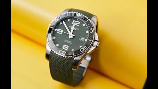 Longines HydroConquest 41mm in Khaki Green  a Ceramic Bezel 300m Swiss Diver for 1500USD What [upl. by On602]