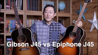 你的选择是？Epiphone Masterbilt J45 vs Gibson J45，which one do you like best [upl. by Sara-Ann]