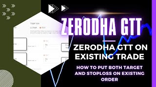 Master Option Trading Risk Management With Zerodha GTT Orders  Set Target amp Stop Loss Together [upl. by Nolte]