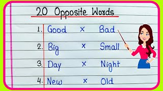 20 Opposite words  Opposite Words  Opposite Words in English  Antonyms  Opposite Words 20 [upl. by Aseral]