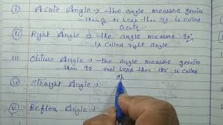 Define Acute angle Obtuse angle Right angle  Complete angle and Reflex angle [upl. by Eyr]