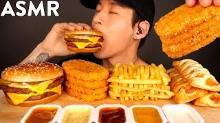 ASMR DOUBLE CHEESEBURGER HASH BROWNS FRIES amp APPLE PIES MUKBANG No Talking EATING SOUNDS [upl. by Harahs]