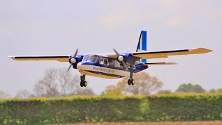 BRITTEN NORMAN BN2 ISLANDER GIANT 28 SCALE 14 ft WSPAN  LMA RC MODEL SHOW AT EAST KIRKBY  2017 [upl. by Yrrab]