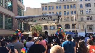 Watch hundreds gather for performance at Flint Pride in the Alley [upl. by Issi]