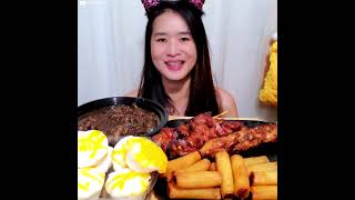 Eating Filipino Porks Blood Stew Dinuguan mukbang pinoyfood filipinofood asmr [upl. by Pooh]