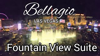 Bellagio Las Vegas 🇺🇸 One Bedroom Lakeview Suite Tour  Luxury 5 Star Hotel Stay  Fountain View [upl. by Braden139]