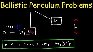 Ballistic Pendulum Physics Problems  Conservation of Momentum amp Energy  Inelastic Collisions [upl. by Chalmer324]