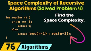 Space Complexity of Recursive Algorithms Solved Problem 4 [upl. by Aydan]