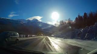 Driving from Bardufoss Norway to Abisko Sweden in march 2024 [upl. by Ahsinhoj]