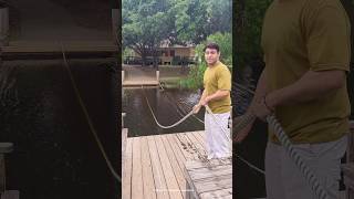 Crossing the bayou in a rope ferry [upl. by Trembly]