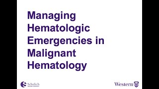 Session 3 Managing Hematologic Emergencies [upl. by Kong]