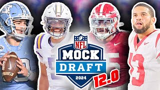 2024 NFL FirstRound Mock Draft For All 32 Picks 120 W Trades 1 Week From the Draft [upl. by Ynaittirb]