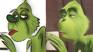 the grinch movie clip drawing meme  the grinch funny comparison  the grinch illumination meme [upl. by Nahshunn]