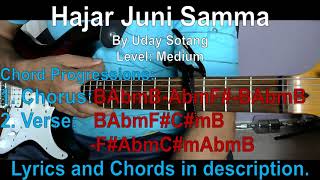 Hajar Juni Samma Nepali Song by Uday Sotang Guitar Chords Tutorial Lesson [upl. by Ahsiym635]