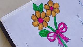 How to draw flower art  Easy and beautiful flower drawings tutorial Easy drawing ideas [upl. by Albemarle241]