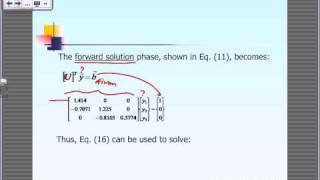 Lecture 23 Simultaneous Linear Equations Cholesky Method Part 4 of 4 [upl. by Ynos]