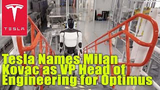 Tesla Names Milan Kovac as VP Head of Engineering for Optimus [upl. by Letniuq547]