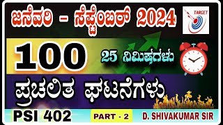 January To September 2024 Current Affairs in Kannada  RRB SSCGDARMYPDO  SHIVAKUMAR DHANASHETTI [upl. by Daberath818]