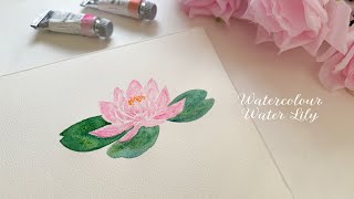 Watercolour Water Lily Painting Process 🩷 [upl. by Edlyn]