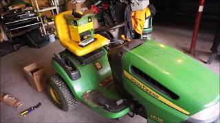 How to service a John Deere lawn mower with oil change [upl. by Birdt]