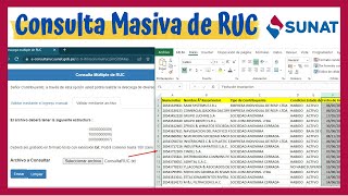 Como realizar la consulta masiva de números de RUC en la SUNAT [upl. by Abrahamsen83]