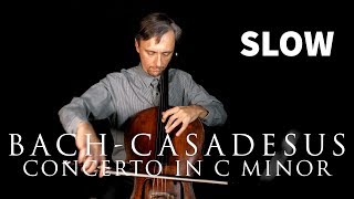 JCBachCasadesus Concerto for cello in C minor MovIII in SLOW TEMPO [upl. by Cerellia]