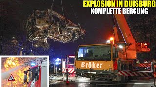 GASEXPLOSION IN DUISBURG  Großeinsatz der Feuerwehr  Komplette Bergung der ausgebrannten LKW [upl. by Karol614]