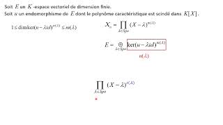 La dimension dun sousespace caractéristique est lordre de multiplicité de la vp [upl. by Weidner]