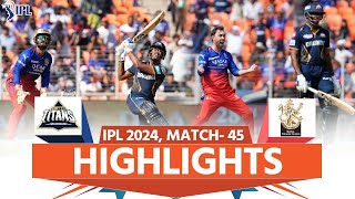 GT vs RCB IPL 2024 Highlights Gujarat Titans vs Royal Challengers Bengaluru  full Match Highlights [upl. by Notanhoj844]