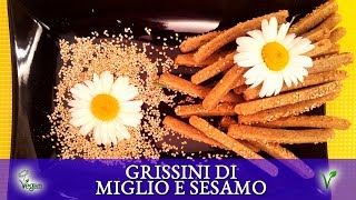 ❤ GRISSINI DI MIGLIO E SESAMO ❤ ♕ RICETTA PIATTO ROSSO ♕ LORA DELLO SNACK ♕ [upl. by Kwabena]