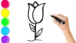 Flower Drawing  very easy drawing for kids  art viral drawing childrendrawingflowers [upl. by Selby]