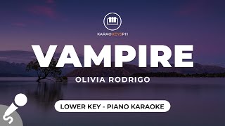 vampire  Olivia Rodrigo Lower Key  Piano Karaoke [upl. by Azarcon]