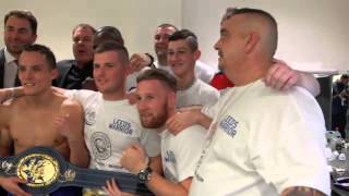 JOSH WARRINGTON EDDIE HEARN amp TEAM WARRINGTON CELEBRATE EUROPEAN TITLE WIN  BATTLE LINES [upl. by Constantine]