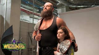 Braun Strowman leads young Nicholas to his first WWE photo shoot Exclusive April 8 2018 [upl. by Collis]