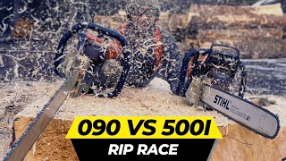 Stihl 500i VS 090 Forty Year Old Saw  Rip Race [upl. by Neivad831]