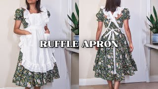 Make a Ruffle Shoulder Cross Back Apron  PDF Pattern [upl. by Aderb]