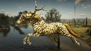 Red dead redemption 2  Arthur Morgan Tamed Leopard Horse at Angelo Bronte House [upl. by Aihsein]