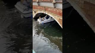 Boat going under wroxham bridge [upl. by Eelan]