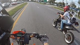 KTM 450 Supermoto vs CRF450r Supermoto [upl. by Eenttirb]