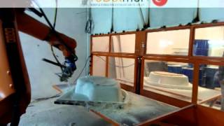 KUKA KR 150 ROBOTMER FIBER GLASS SPRAYING CAM ELYAF PÜSKÜRTME [upl. by Yenor]