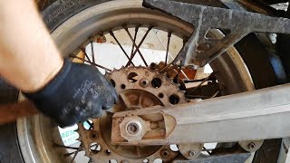 ktm 640 lc4 chain and sprockets replacement  oil change [upl. by Asinla]