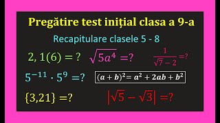 Test initial matematica clasa a 9 a algebra Modul Fractii periodice RadicaliInvata Matematica Usor [upl. by Adiuqal]