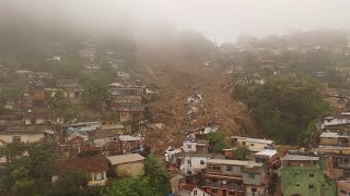 Aerial images show site of deadly landslide near Rio de Janeiro  AFP [upl. by Bromleigh145]