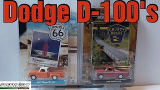 Unboxing 2 Greenlight Dodge D100 Pickups [upl. by Ddot114]