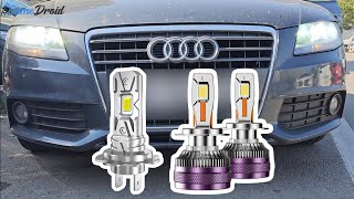 Audi A4 B8 Headlight Low and High Beam Bulbs Replacement 👨‍🔧🚗  Halogen to Led Upgrade  Aliexpress [upl. by Femi]