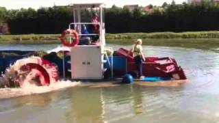 Weed cutting on Canal de Bourgogne [upl. by Ocirred133]